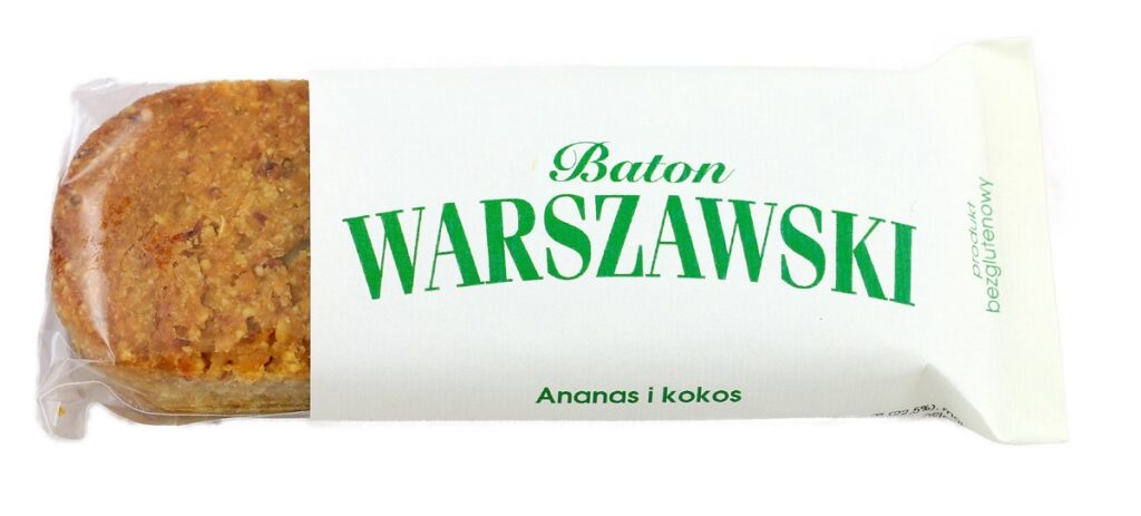 BATON ANANAS I KOKOS BEZGLUTENOWY 50 g – BATON WARSZAWSKI