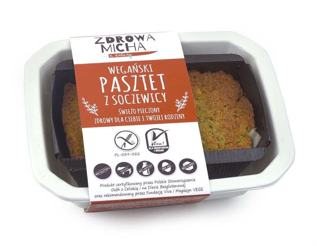 PASZTET WEGAŃSKI Z SOCZEWICY BEZGLUTENOWY 200 g – ZDROWA MICHA (NA ZAMÓWIENIE)