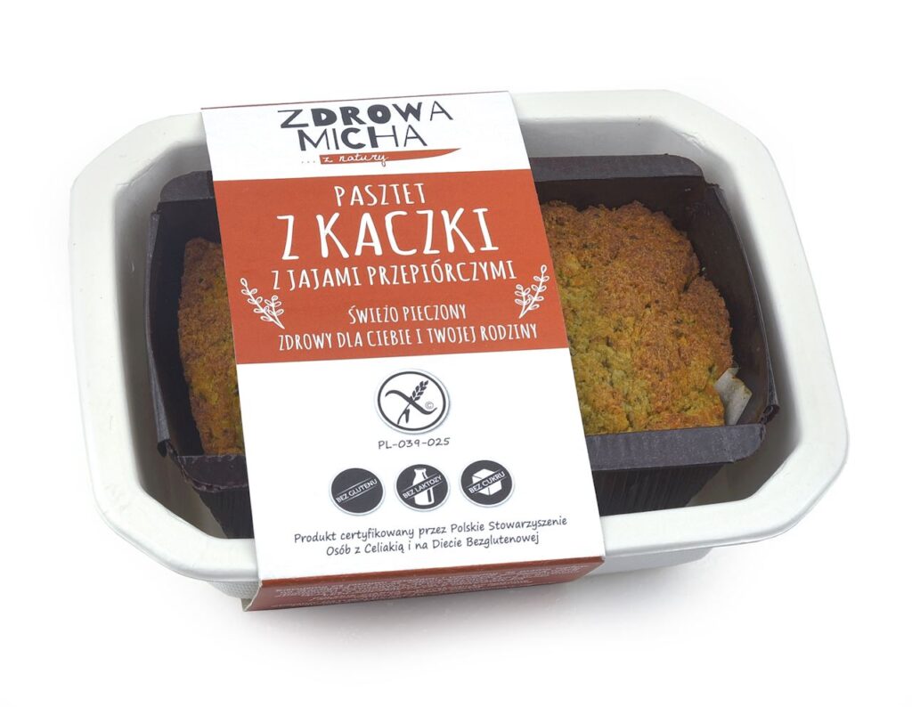 PASZTET Z KACZKI Z JAJAMI PRZEPIÓRCZYMI BEZGLUTENOWY 200 g – ZDROWA MICHA (NA ZAMÓWIENIE)