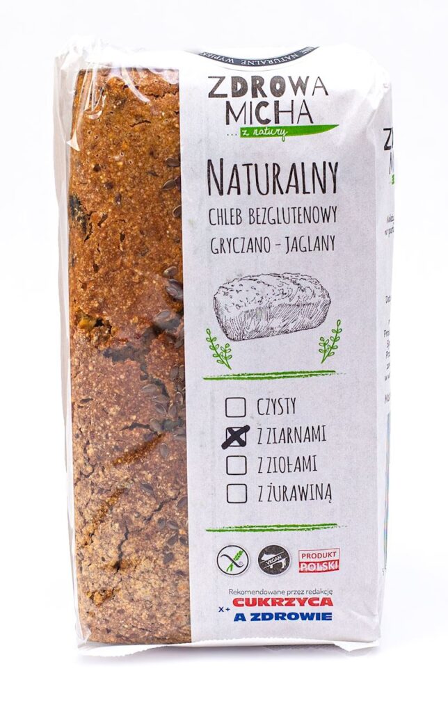 CHLEB Z ZIARNAMI BEZGLUTENOWY 600 g – ZDROWA MICHA (NA ZAMÓWIENIE)