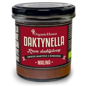 KREM KOKOSOWO - DAKTYLOWY MALINA BEZGLUTENOWY BIO 280 g - ORGANICHOUSE (DAKTYNELLA)