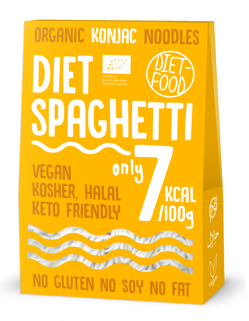 MAKARON (KONJAC) SPAGHETTI BEZGLUTENOWY BIO 385 g (300 g) – DIET-FOOD