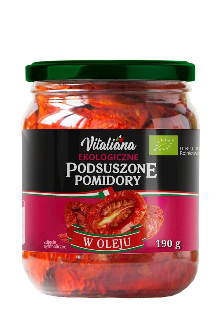 POMIDORY PODSUSZONE W OLEJU BIO 190 g – VITALIANA