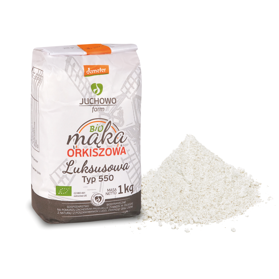 MĄKA ORKISZOWA LUKSUSOWA TYP 550 DEMETER BIO 1 kg – JUCHOWO