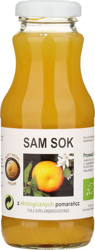 SOK Z POMARAŃCZY NFC BIO 250 ml – VIANDS (SAM SOK)