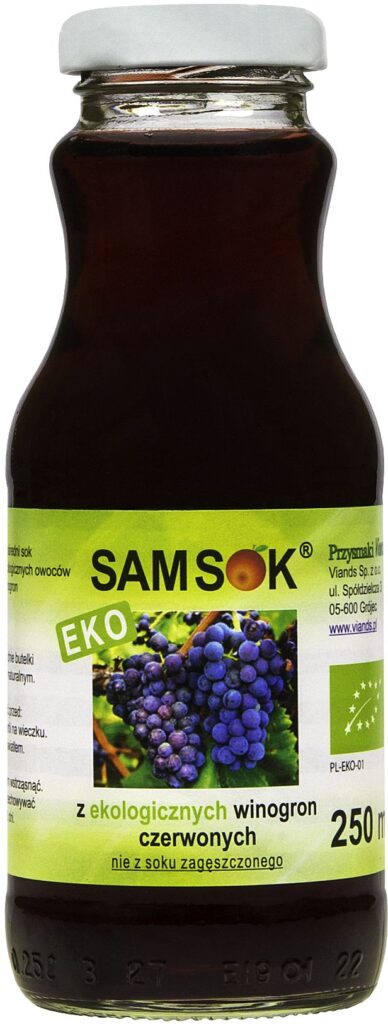 SOK Z CZERWONYCH WINOGRON NFC BIO 250 ml – VIANDS (SAM SOK)