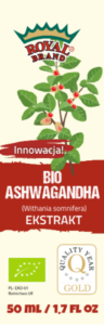 ASHWAGANDHA EKSTRAKT W KROPLACH BIO 50 ml - ROYAL BRAND