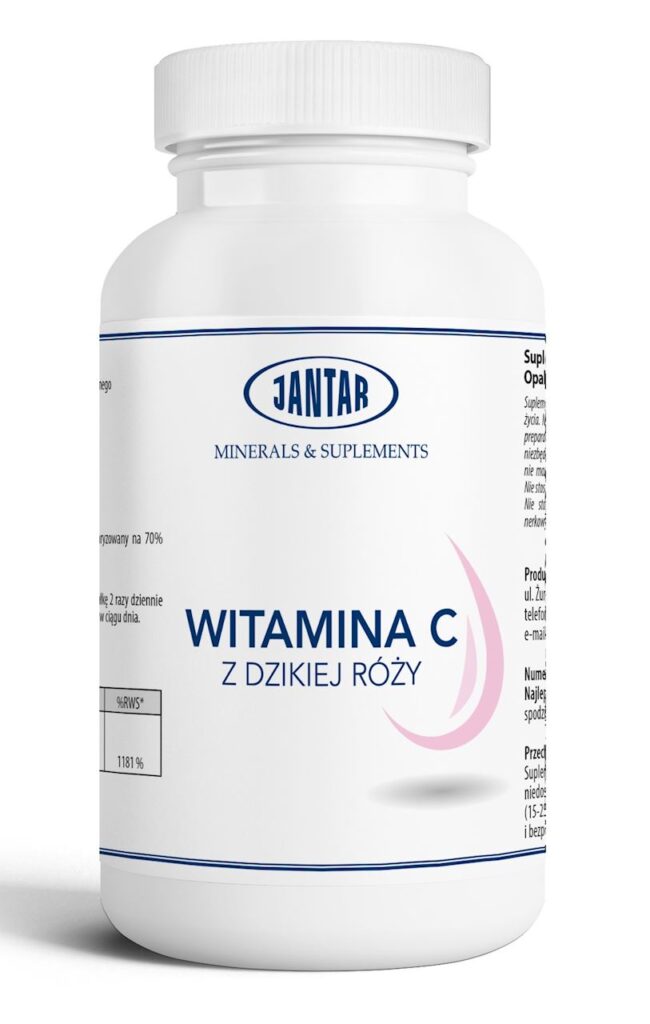 WITAMINA C Z DZIKIEJ RÓŻY (945 mg) 100 KAPSUŁEK – JANTAR