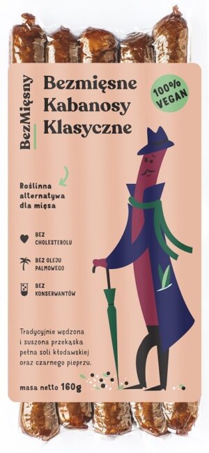 KABANOSY KLASYCZNE ROŚLINNE 160 g - BEZMIĘSNY