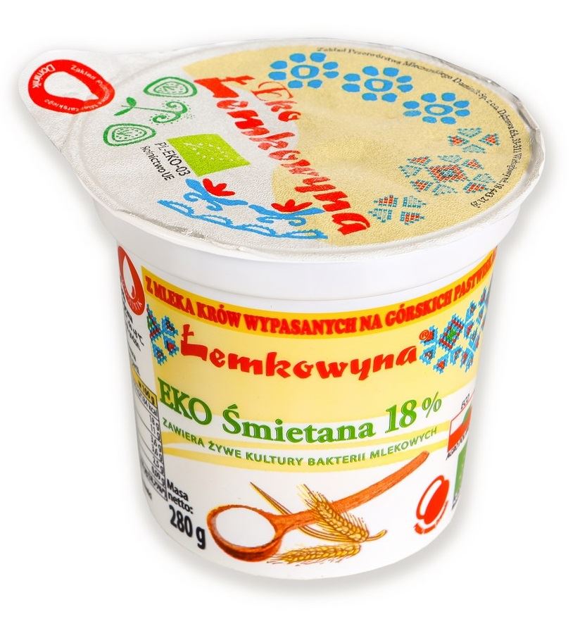 ŚMIETANA 18 % BIO 280 g – ŁEMKOWYNA