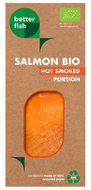 ŁOSOŚ ATLANTYCKI WĘDZONY NA GORĄCO PORCJA BIO 100 g (KOPERTA) - BETTER FISH