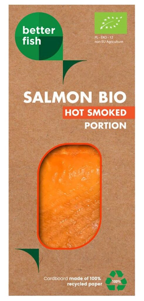 ŁOSOŚ ATLANTYCKI WĘDZONY NA GORĄCO PORCJA BIO 100 g (KOPERTA) – BETTER FISH