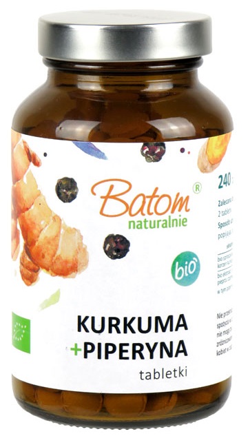 KURKUMA + PIPERYNA BIO 240 TABLETEK – BATOM