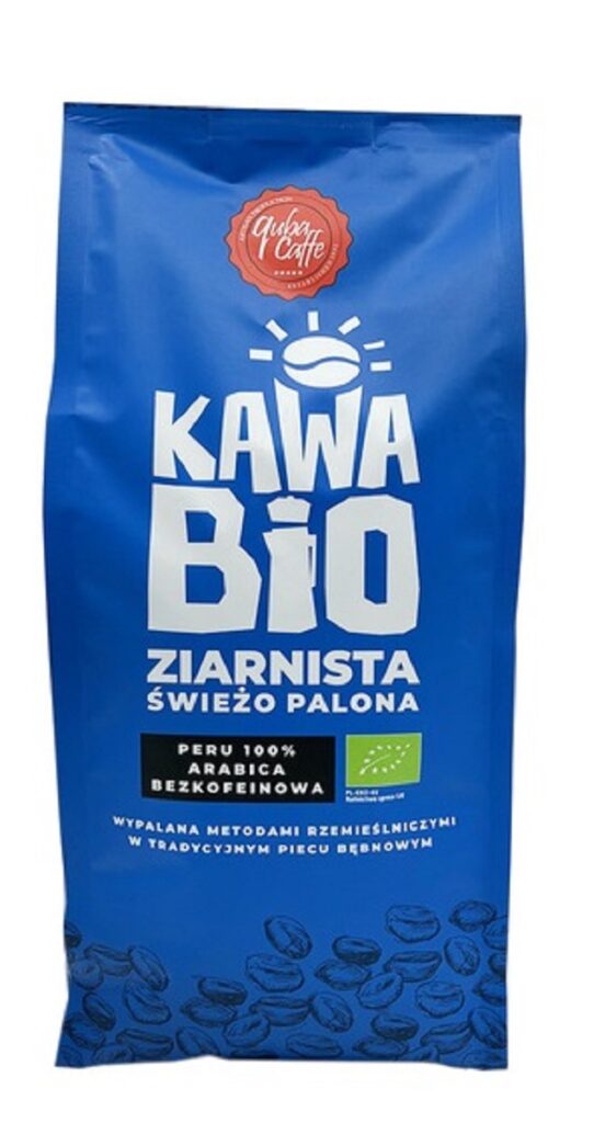 KAWA ZIARNISTA BEZKOFEINOWA ARABICA 100 % PERU BIO 1 kg – QUBA CAFFE