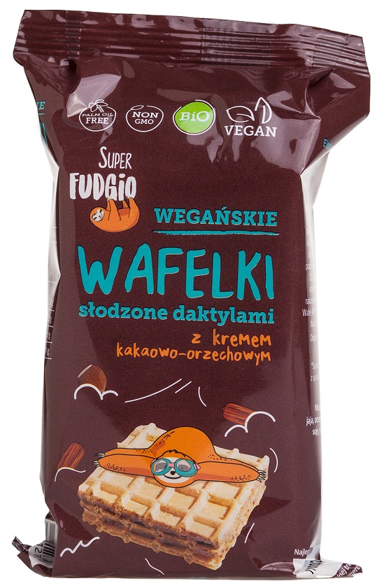 WAFELKI Z KREMEM KAKAOWO – ORZECHOWYM SŁODZONE DAKTYLAMI BIO (4 szt.) 120 g – ME GUSTO (SUPER FUDGIO)