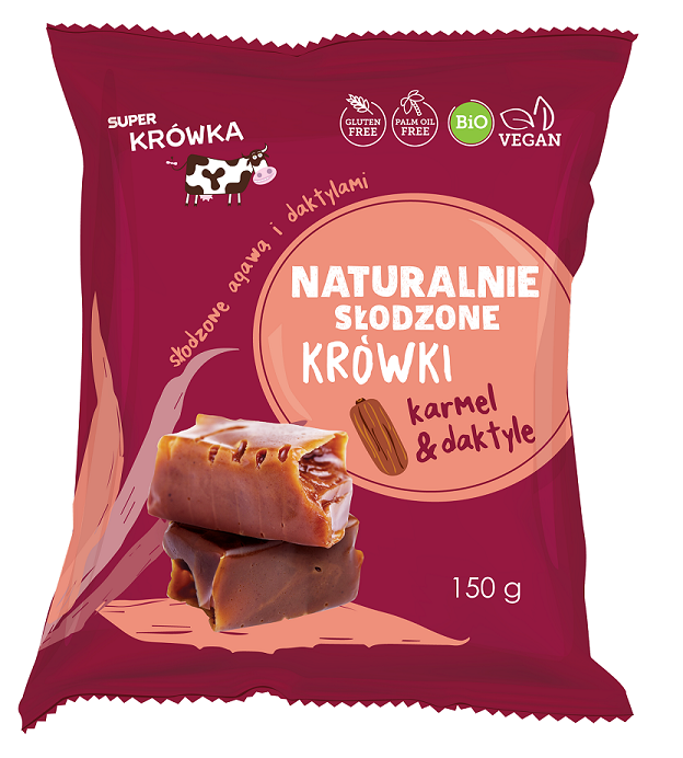 KRÓWKI SŁODZONE AGAWĄ I DAKTYLAMI BEZMLECZNE BEZGLUTENOWE BIO 150 g – ME GUSTO (SUPER KRÓWKA)