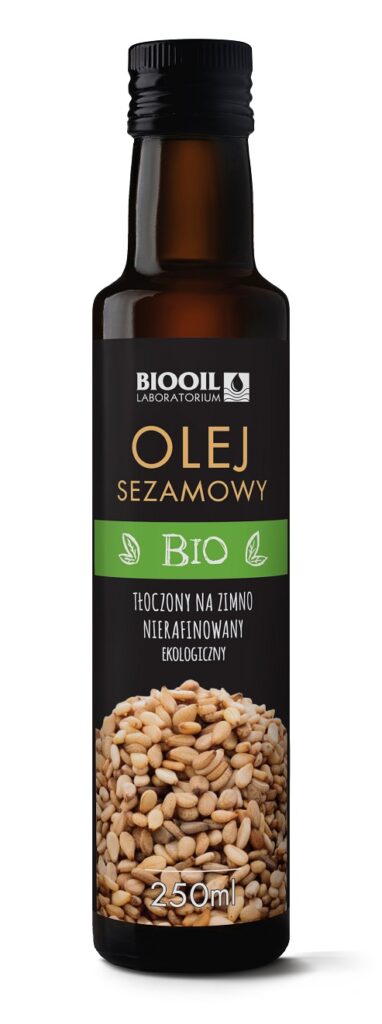 OLEJ SEZAMOWY TŁOCZONY NA ZIMNO BIO 250 ml – BIOOIL