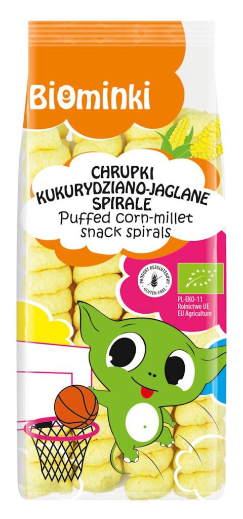 CHRUPKI KUKURYDZIANO-JAGLANE SPIRALE BEZGLUTENOWE BIO 60 g – BIOMINKI