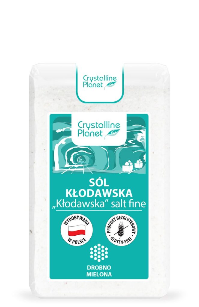 SÓL KŁODAWSKA DROBNO MIELONA BEZGLUTENOWA 600 g – CRYSTALLINE PLANET