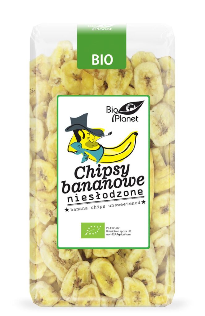 CHIPSY BANANOWE NIESŁODZONE BIO 350 g – BIO PLANET