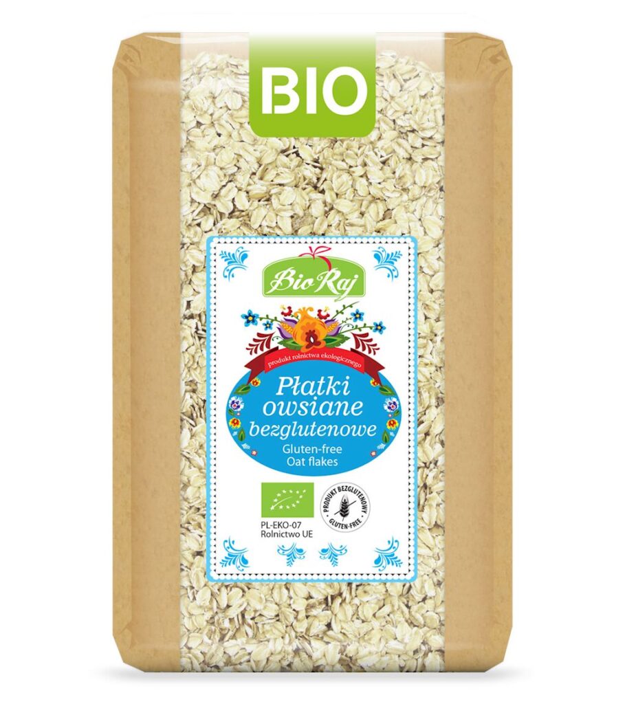 PŁATKI OWSIANE BEZGLUTENOWE BIO (POLSKA) 1 kg – BIO RAJ