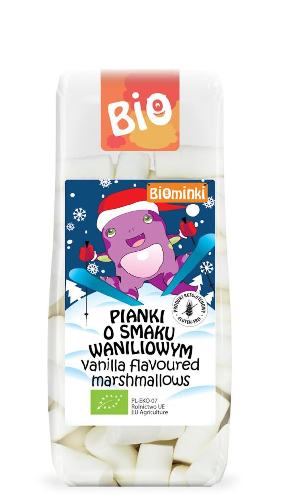 PIANKI O SMAKU WANILIOWYM BEZGLUTENOWE BIO 120 g – BIOMINKI (EDYCJA ŚWIĄTECZNA)(PRODUKT SEZONOWY)