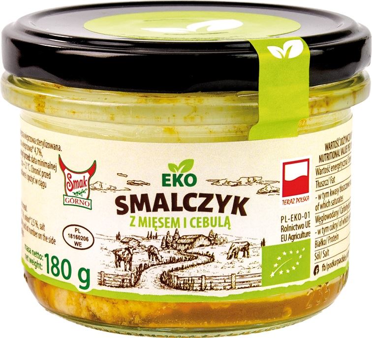 SMALEC Z MIĘSEM I CEBULKĄ BIO 180 g – SMAK EKO