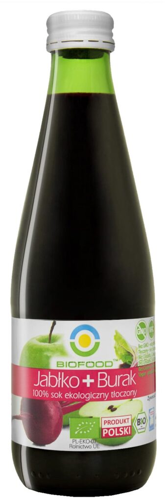 SOK JABŁKOWO – BURACZKOWY NFC BEZGLUTENOWY BIO 300 ml – BIO FOOD