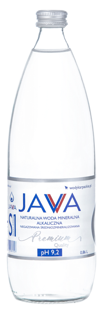 NATURALNA WODA MINERALNA ALKALICZNA NIEGAZOWANA 860 ml (SZKŁO) – JAVA