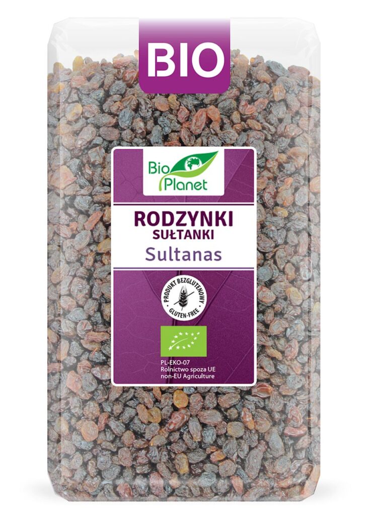 RODZYNKI SUŁTANKI BEZGLUTENOWE BIO 1 kg – BIO PLANET