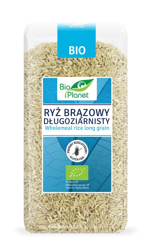 RYŻ BRĄZOWY DŁUGOZIARNISTY BEZGLUTENOWY BIO 500 g – BIO PLANET