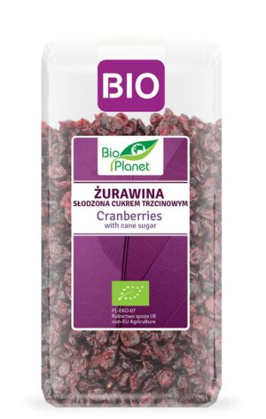 ŻURAWINA SŁODZONA CUKREM TRZCINOWYM BIO 400 g - BIO PLANET