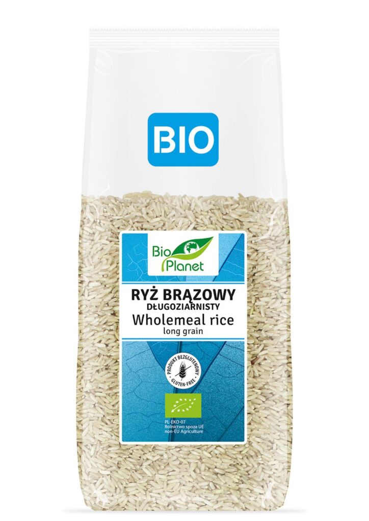 RYŻ BRĄZOWY DŁUGOZIARNISTY BEZGLUTENOWY BIO 1 kg – BIO PLANET