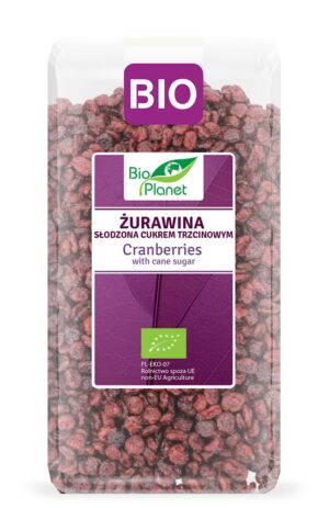 ŻURAWINA SŁODZONA CUKREM TRZCINOWYM BIO 1 kg - BIO PLANET