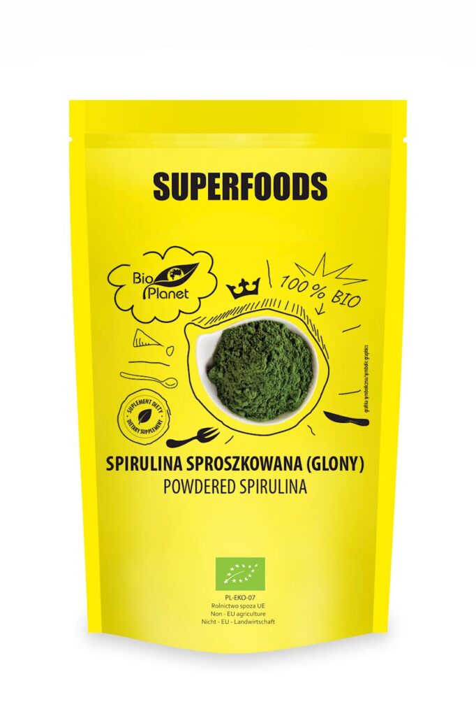 SPIRULINA SPROSZKOWANA BIO 200 g – BIO PLANET