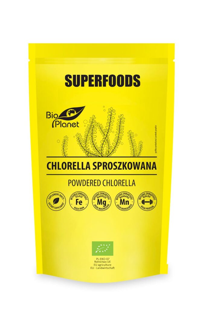 CHLORELLA SPROSZKOWANA BIO 200 g – BIO PLANET