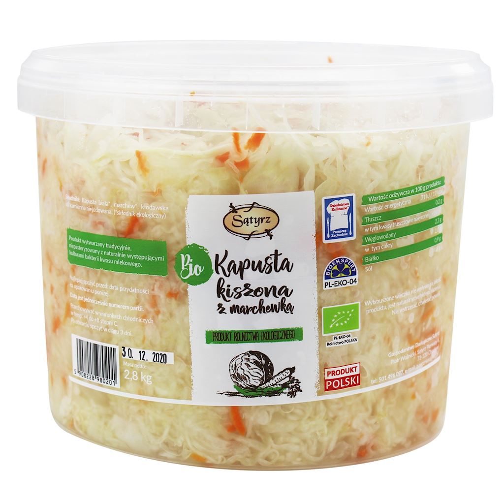 KAPUSTA KISZONA Z MARCHEWKĄ BIO 2,8 kg (WIADERKO) – SĄTYRZ