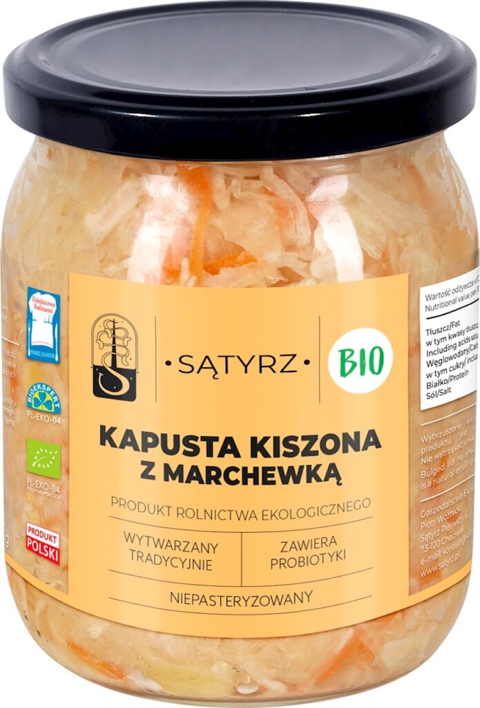 KAPUSTA KISZONA Z MARCHEWKĄ BIO 450 g  – SĄTYRZ