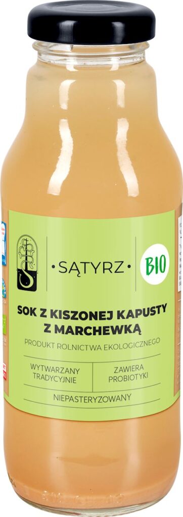 SOK Z KAPUSTY KISZONEJ Z MARCHEWKĄ BIO 300 ml – SĄTYRZ