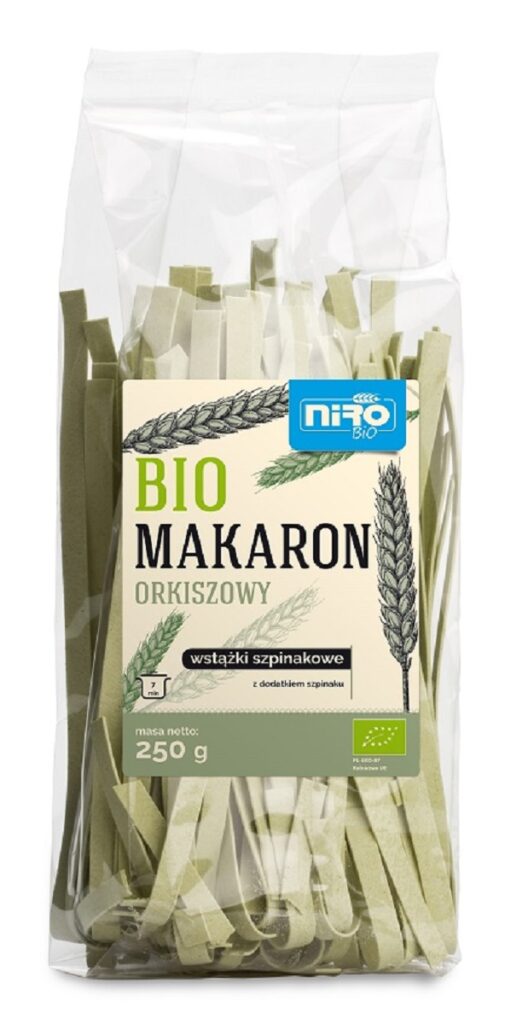 MAKARON (ORKISZOWY SZPINAKOWY) WSTĄŻKI BIO 250 g – NIRO