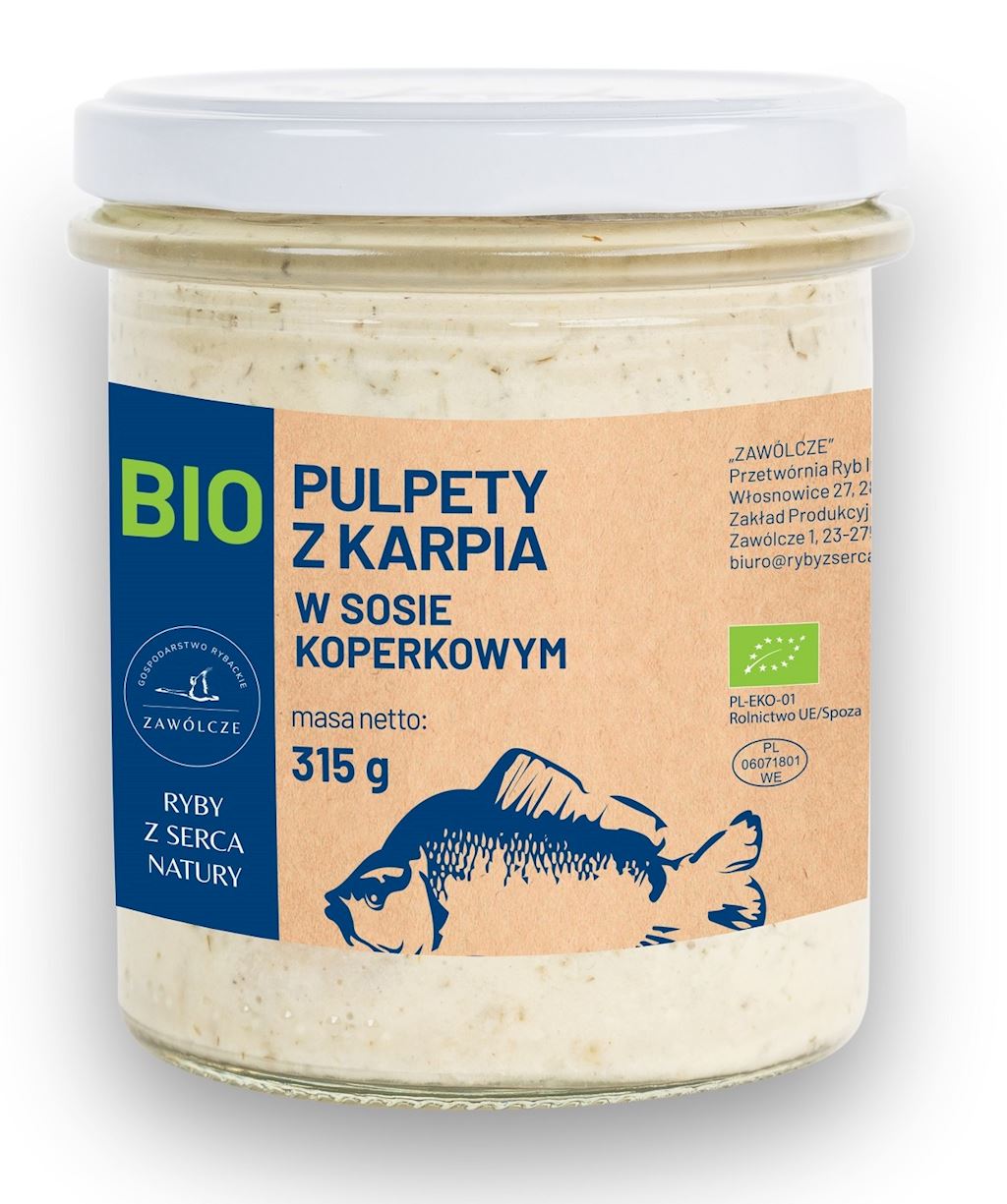 PULPETY Z KARPIA W SOSIE KOPERKOWYM BIO 315 g - GOSPODARSTWO RYBACKIE ZAWÓLCZE