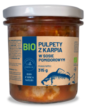PULPETY Z KARPIA W SOSIE POMIDOROWYM BIO 315 g - GOSPODARSTWO RYBACKIE ZAWÓLCZE