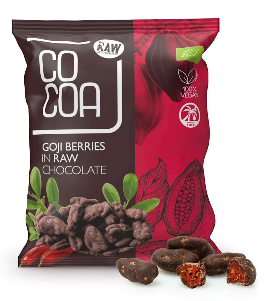 JAGODY GOJI W SUROWEJ CZEKOLADZIE BIO 70 g – COCOA