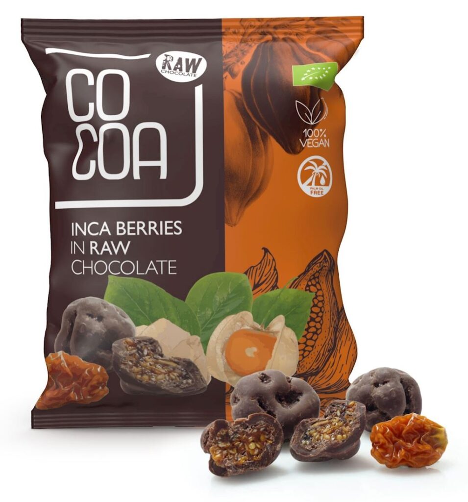 JAGODY INKASKIE W SUROWEJ CZEKOLADZIE BIO 70 g – COCOA