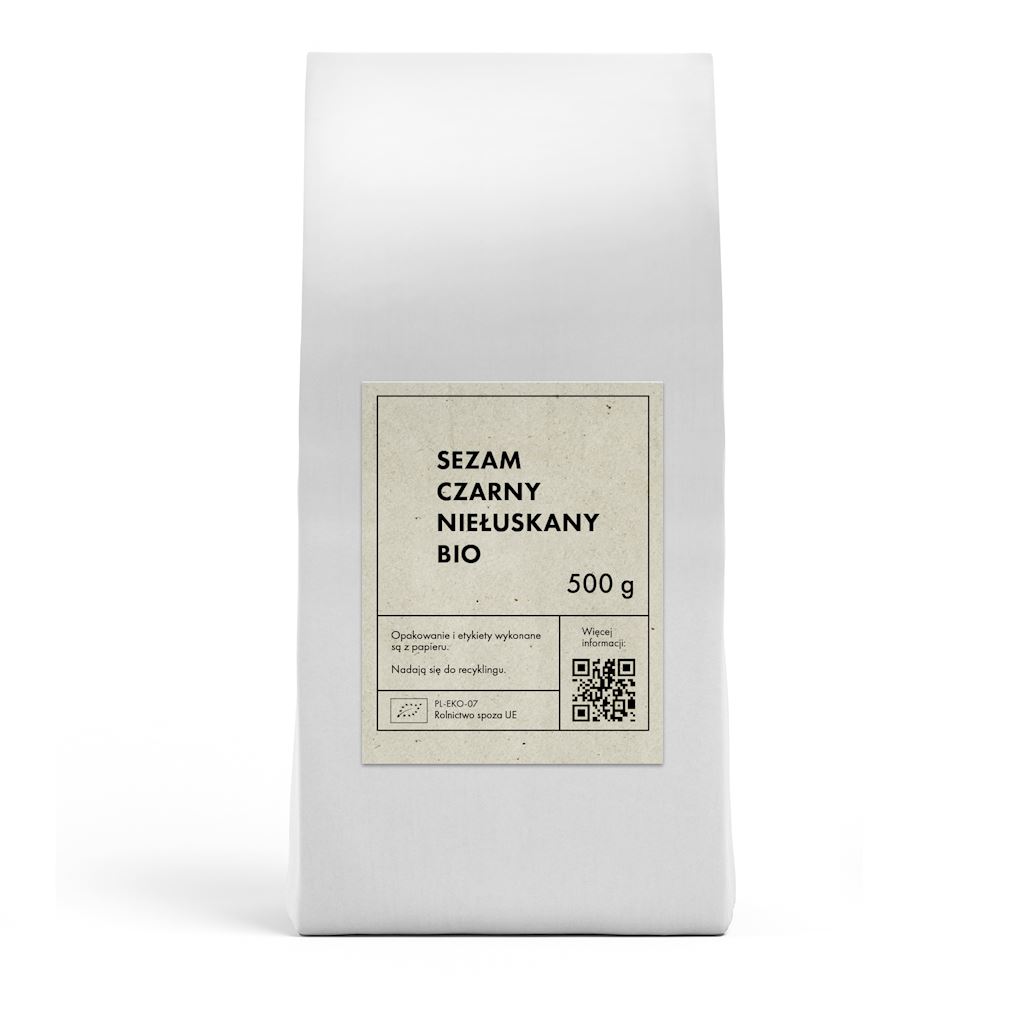 SEZAM CZARNY NIEŁUSKANY BIO 500 g – THE PLANET