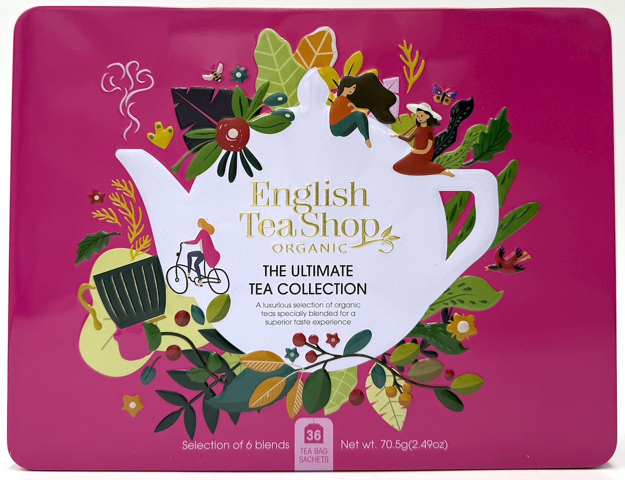 ZESTAW HERBAT I HERBATEK CODZIENNYCH BIO W PUSZCE (THE ULTIMATE – 6 SMAKÓW) (36 x 1,96 g) 70,5 g - ENGLISH TEA SHOP ORGANIC