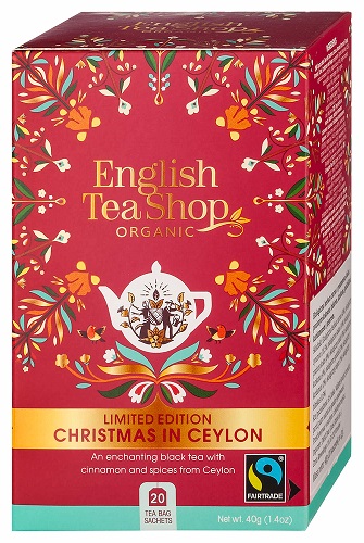HERBATA CEJLOŃSKA ŚWIĄTECZNA FAIR TRADE BIO (20 x 2 g) 40 g – ENGLISH TEA SHOP ORGANIC (PRODUKT SEZONOWY)