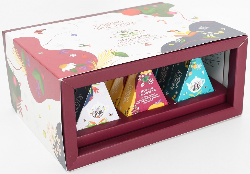 KOLEKCJA HERBATEK ŚWIĄTECZNYCH BIO PIRAMIDKI (WELLNESS – 3 SMAKI) (12 x 2 g) 24 g – ENGLISH TEA SHOP ORGANIC (PRODUKT SEZONOWY)