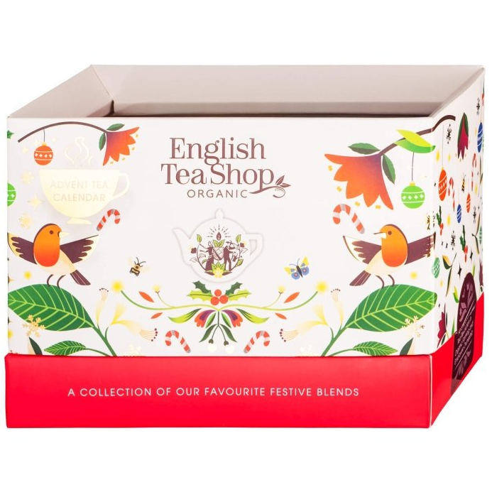 KALENDARZ ADWENTOWY (HERBATY I HERBATKI) BIO (LUXURY – 13 SMAKÓW) (25 x 1,78 g) 44,5 g – ENGLISH TEA SHOP ORGANIC (PRODUKT SEZONOWY)