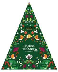 KALENDARZ ADWENTOWY (HERBATY I HERBATKI) BIO PIRAMIDKI (GREEN TRANGULAR – 13 SMAKÓW) (25 x 2 g) 50 g - ENGLISH TEA SHOP ORGANIC (PRODUKT SEZONOWY)